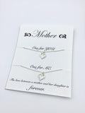 Mother’s Day gift ideas, cute gift for mom, mother and daughter infinite love heart necklace in silver