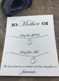 Mother’s Day gift ideas, cute gift for mom, mother and daughter infinite love heart necklace in silver