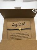 Dog Dad Wish Bracelet, Dog parent gift, pet lover, friendship, card gift, dog paw, dog daddy,