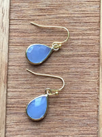 Chalcedony Blue tear drop Earrings, lovely, Dainty, dangle earrings, jewelry, Bridal Gift, Mothers Day Gift