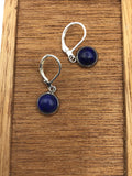 Silver lapis lazuli Earrings, lapis lazuli Earrings, silver Leverback Earrings, Bridal Jewelry, blue stone earrings, lapis earrings,