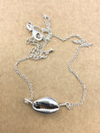 Shell necklace, cowrie shell choker, silver shell jewelry, summer necklace, beach choker