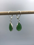 Green chalcedony  earrings, drop earrings, crystal earrings, faceted crystal earrings,