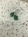 Green chalcedony  earrings, drop earrings, crystal earrings, faceted crystal earrings,