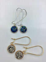 Druzy earrings, Faux Druzy earrings, Druzy dangle earrings, Boho Jewelry, rose gold druzy earrings