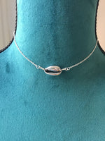 Shell necklace, cowrie shell choker, silver shell jewelry, summer necklace, beach choker
