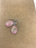 Botanical earrings, pressed flower jewelry, summer earrings, dried flower earrings, pretty and pressed