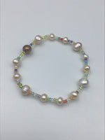 Colorful Pearl and Seed bead Bracelet, boho jewelry, bridesmaid gift, freshwater pearl bracelet,