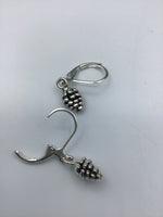 Tiny Pine Cone Earrings, silver pinecone earrings, nature jewelry,