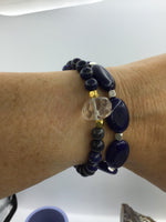 lapis lazuli bracelet, beaded bracelet, layering bracelet, boho jewelry, lapis bracelet, druzy bracelet, drusy jewelry