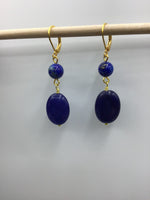 Silver or gold lapis lazuli Earrings, lapis lazuli Earrings, silver Leverback Earrings, Bridal Jewelry, blue stone earrings, lapis earrings,