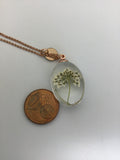 pressed flower necklace, sweet pink dried flower initial necklace, Mother’s Day gift, boho jewelry, terrarium jewelry,