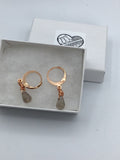 Tiny rain drop smoky topaz earrings in Rose gold, gold, silver or bronze, sweet friendship gift,