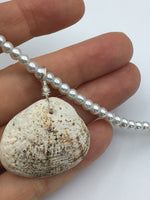 Shell and Pearl necklace, fun, summer, beach jewelry with a boho style