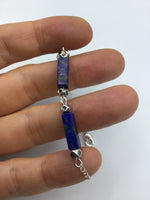 lapis lazuli bracelet, cobalt blue stone bracelet, boho layering bracelet, boho jewelry, BFF gift, anniversary, lapis lazuli jewelry