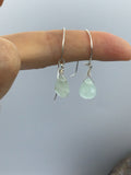 Fluorite drop earrings in gold or silver, boho style drop earrings, light green drop, gift for her, anniversay, BFF, gift for mom