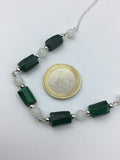 Raw malachite and moonstone choker  gold, rose gold, or silver