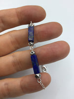 lapis lazuli bracelet, cobalt blue stone bracelet, boho layering bracelet, boho jewelry, BFF gift, anniversary, lapis lazuli jewelry
