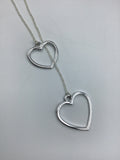 Heart thru a Heart Necklace, Silver Heart Necklace, Mothers Day Gift, Bridal Gift