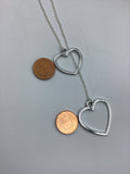 Heart thru a Heart Necklace, Silver Heart Necklace, Mothers Day Gift, Bridal Gift