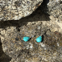 Tiny turquoise tear drop earrings, turquoise earrings, turquoise earrings in silver, gold or rose gold