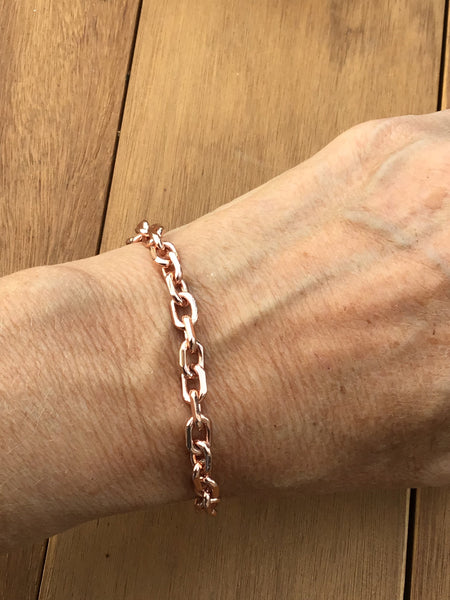 Rose gold chunky chain bracelet, layering bracelet, birthday gift, gift for her, jewelry gift