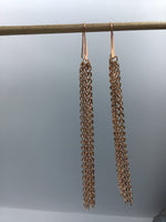 Rose Gold Tassel Earrings, tassel earrings