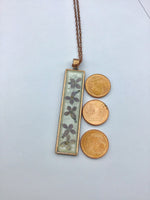 Forget me not, keepsake, enameled long pendant necklace, perfect one of a kind keepsake perfect for gift for her