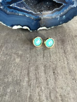 Birthstone gift Turquoise earrings Rose Gold Stud Earrings, Turquoise Earrings, Rose Gold Stud Earrings, Bridesmaid gift, boho