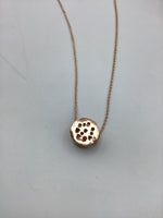 Rose gold coin necklace, rose gold lion necklace