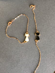 Rose Gold Kitty Cat Enamel Charm Bracelet, cat jewelry, cat bracelet, kitty cat jewelry, pet jewelry,