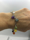 Chakra stone bracelet, healing stone bracelet yoga jewelry,