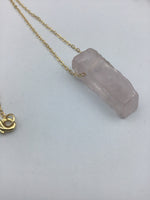 Rose quartz necklace, Rose gold Necklace, gemstone, bridal jewelry, best friend gift,  valentine, boho jewelry, pink stone necklace