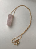 Rose quartz necklace, Rose gold Necklace, gemstone, bridal jewelry, best friend gift,  valentine, boho jewelry, pink stone necklace