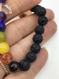 Chakra stone bracelet, amethyst, garnet, peridot, lapis lazuli, jade, orange agate, clear quartz, healing stone bracelet yoga jewelry,