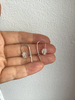 Raw moonstone safety pin earrings in gold, silver or rose gold