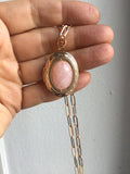 Rose quartz Locket, Labradorite locket, Oval Silver or Gold Locket with Rose quartz or labradorite