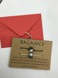 Balance bracelet, couples bracelets, his and hers bracelets, yoga jewelry, wish bracelet, zen jewelry
