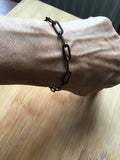 Black chunky bracelet, gunmetal finish, him or her, bracelet gift