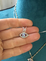 Evil eye necklace in gold or silver, perfect gift, protection jewelry, gift for bff, gift for mom,