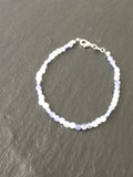 Tanzanite and white quartz bracelet, december birthstone gift, blue stone bracelet, gift idea, gemstone bracelet, tanzanite jewelry,