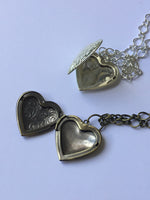 Heart locket in silver or bronze, great birthday gift,  Photo Locket, Mother's Day Gift, vintage look locket