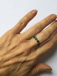 Malachite beaded ring with gold, silver or rose gold accent beads, layering ring, boho jewelry