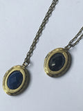 Bronze locket with rose quartz, labradorite, lapis lazuli, amazonite, pyrite, tiger eye, moss agate, amethyst or jasper, long locket,