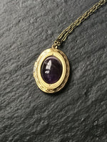 Bronze locket with rose quartz, labradorite, lapis lazuli, amazonite, pyrite, tiger eye, moss agate, amethyst or jasper, long locket,