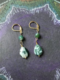 Moss agate earrings