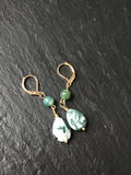 Moss agate earrings