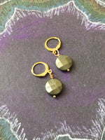 Pyrite earrings in gold or silver