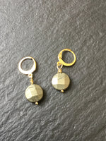 Pyrite earrings in gold or silver
