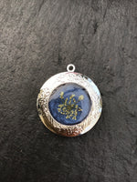 Locket with forever flowers, Long Locket, Sweater Chain Locket, Locket with flowers,